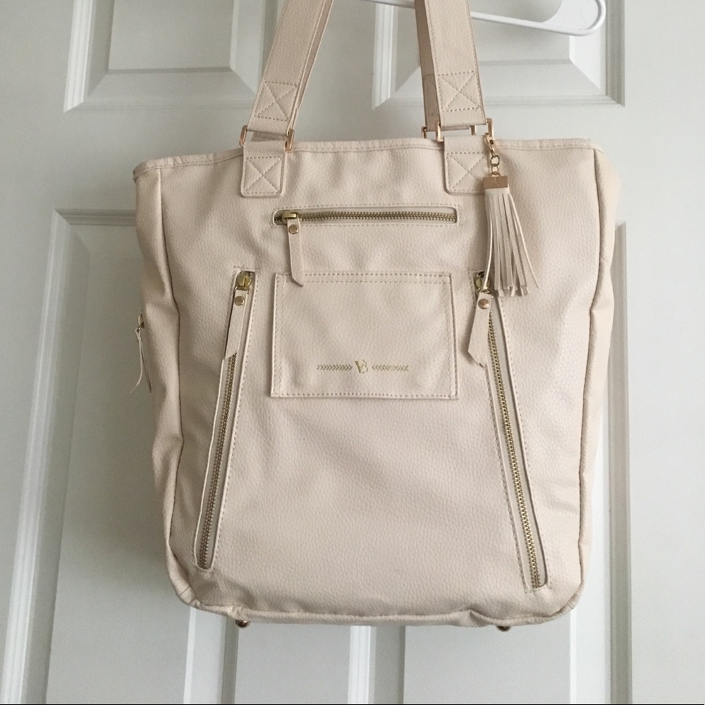 Like New Vilah Bloom Diaper Bag in Whipped Coconut